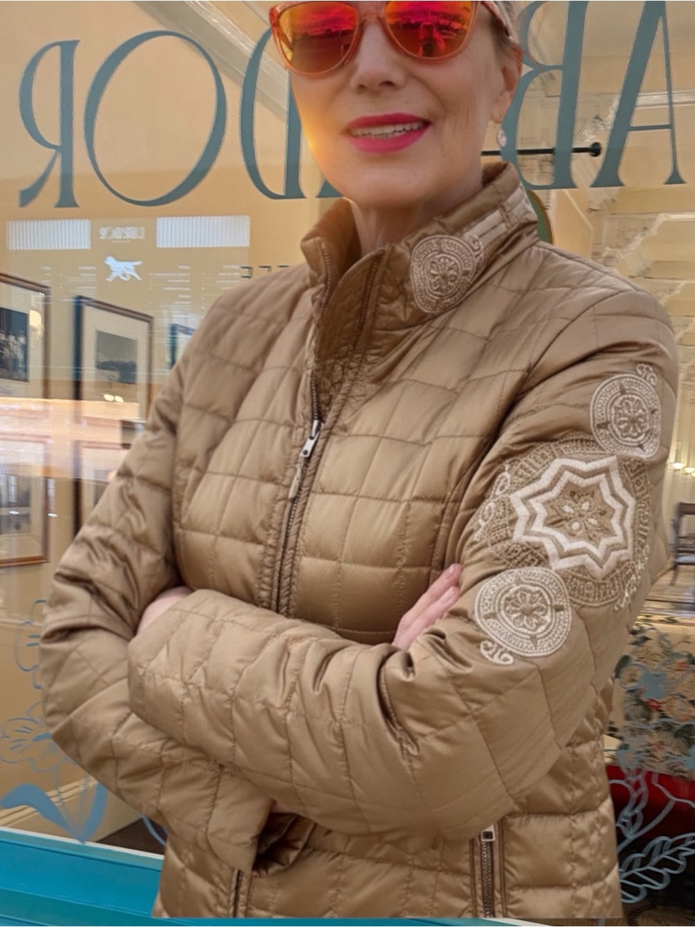 Bogner Quilted Ski Jacket in Gold
with Embroidered Back Motif